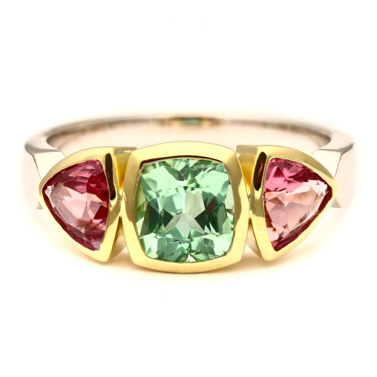 Zlatý prsten s turmalíny