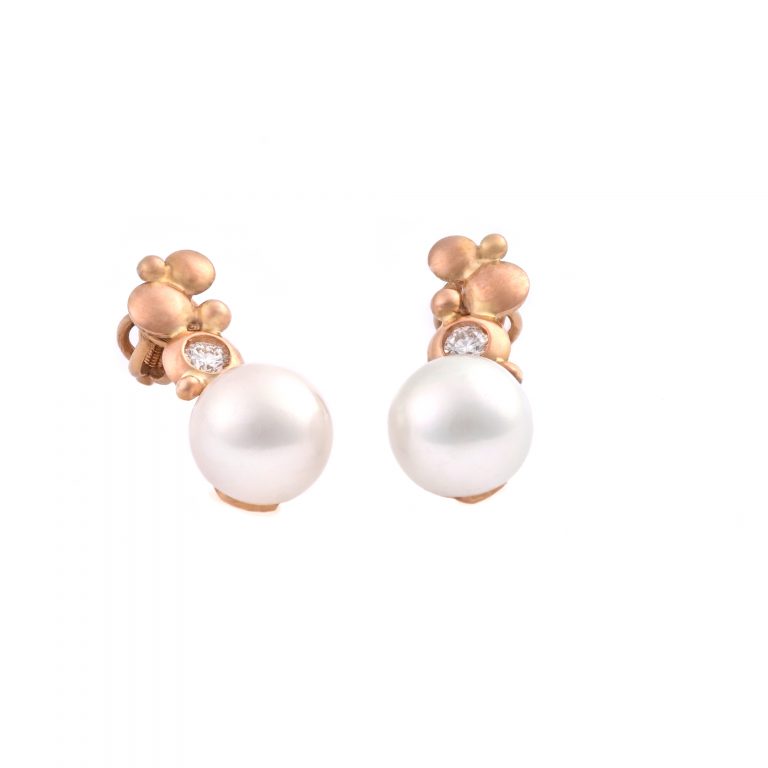 Perlové náušnice s diamanty