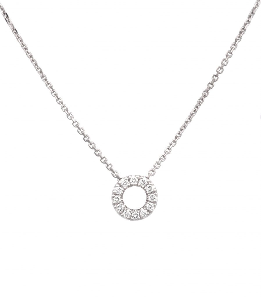 Řetízek s kolečkem osázeným diamanty Řetízek s kolečkem osázeným diamanty