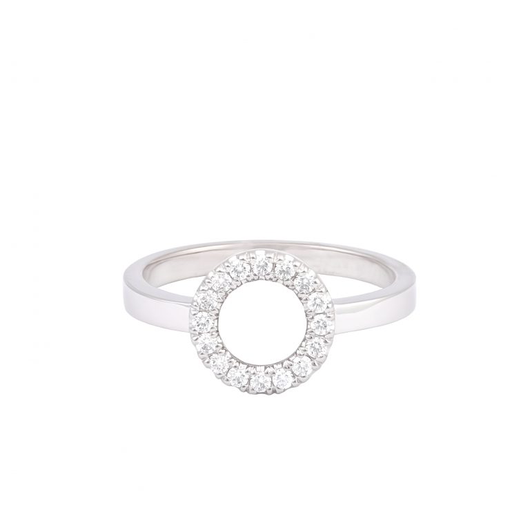Prsten kolečko osázené diamanty